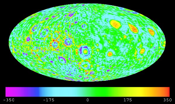 日本的一个研究小组公布了月球的引力图